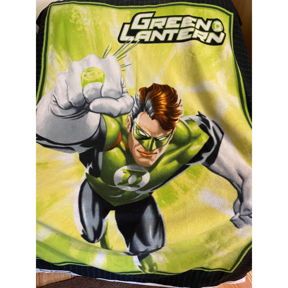 DC Comics Green Lantern Fleece Throw Blanket OS Green Hal Jordan Graphic Hero